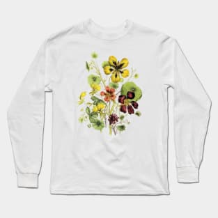 Blooming Nasturtium Flowers Bunch Long Sleeve T-Shirt